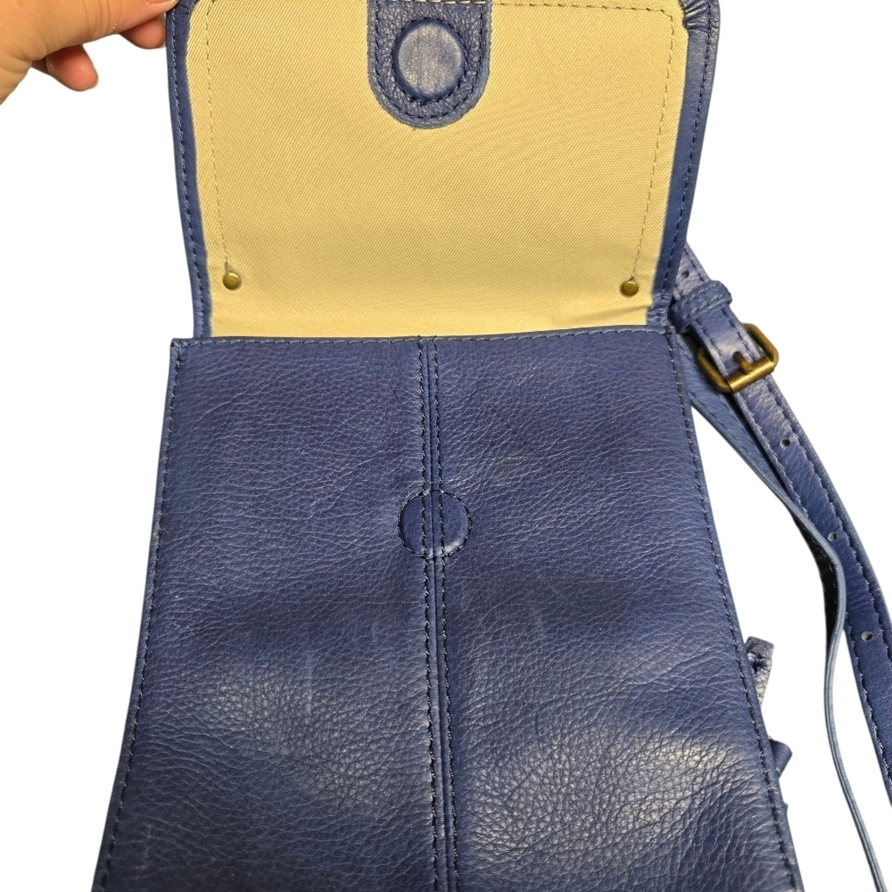 American Leather Co Blue Womens Kansas Crossbody With Card Slots - Picture 3 of 7